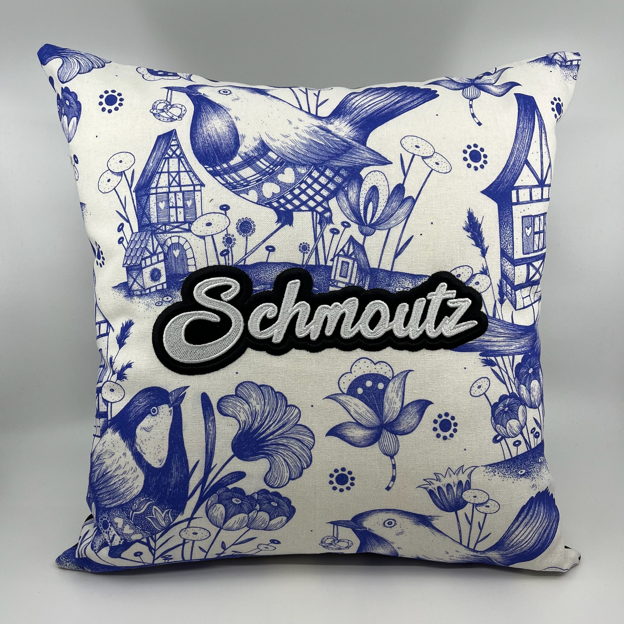 Coussin Schmoutz bleu, collab’ Missy